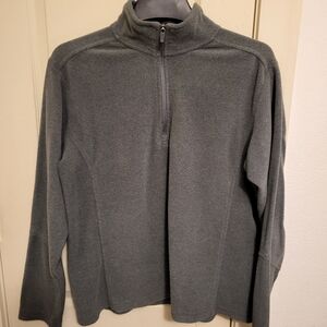 Lands End Men's Gray Quarter-Zip Fleece/Sweater